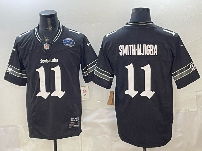 Men 2026 Seattle Seahawks #11 Smith Njigba black Nike Limited NFL Jersey 002->seattle seahawks->NFL Jersey